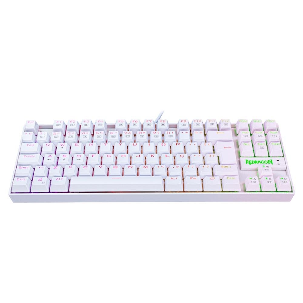 Kit Gamer Redragon Teclado Mecânico Kumara, RGB, Switch Outemu Blue, PT, Branco + Mouse Cobra M711, Chroma, 10000DPI, Branco - S118W Kit Gamer Redragon Teclado Mecânico Kumara, RGB, Switch Outemu Blue, PT, Branco + Mouse Cobra M711, Chroma, 10000DPI, Branco - S118W