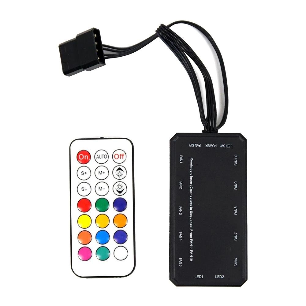 Kit com 3 Ventoinhas Redragon, 120mm, RGB, Preto - GC-F011