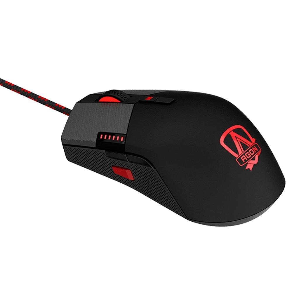 Mouse Gamer AOC Agon AGM700, RGB, 16000 DPI, 8 Botões, Preto - AGM700DRCB
