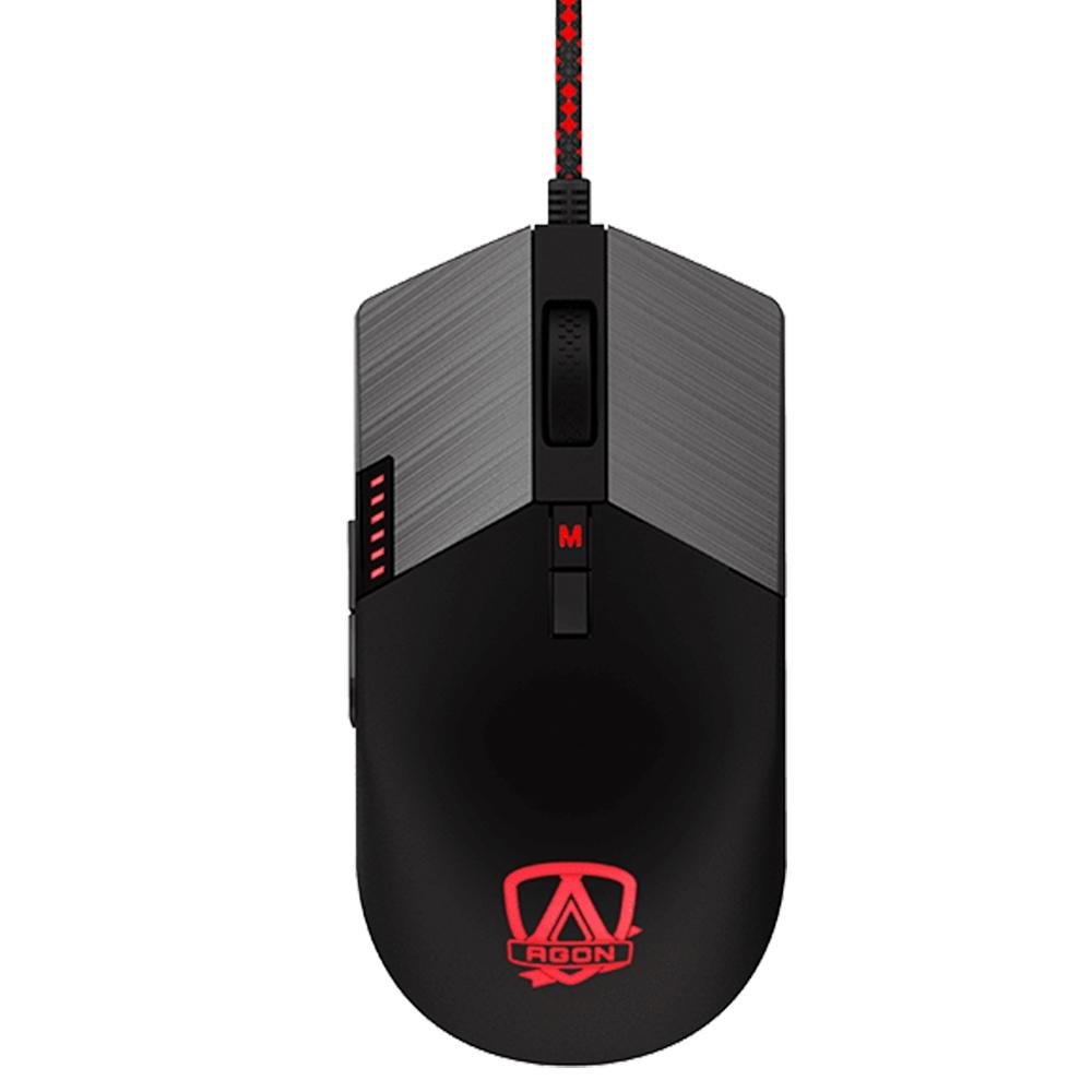 Mouse Gamer AOC Agon AGM700, RGB, 16000 DPI, 8 Botões, Preto - AGM700DRCB