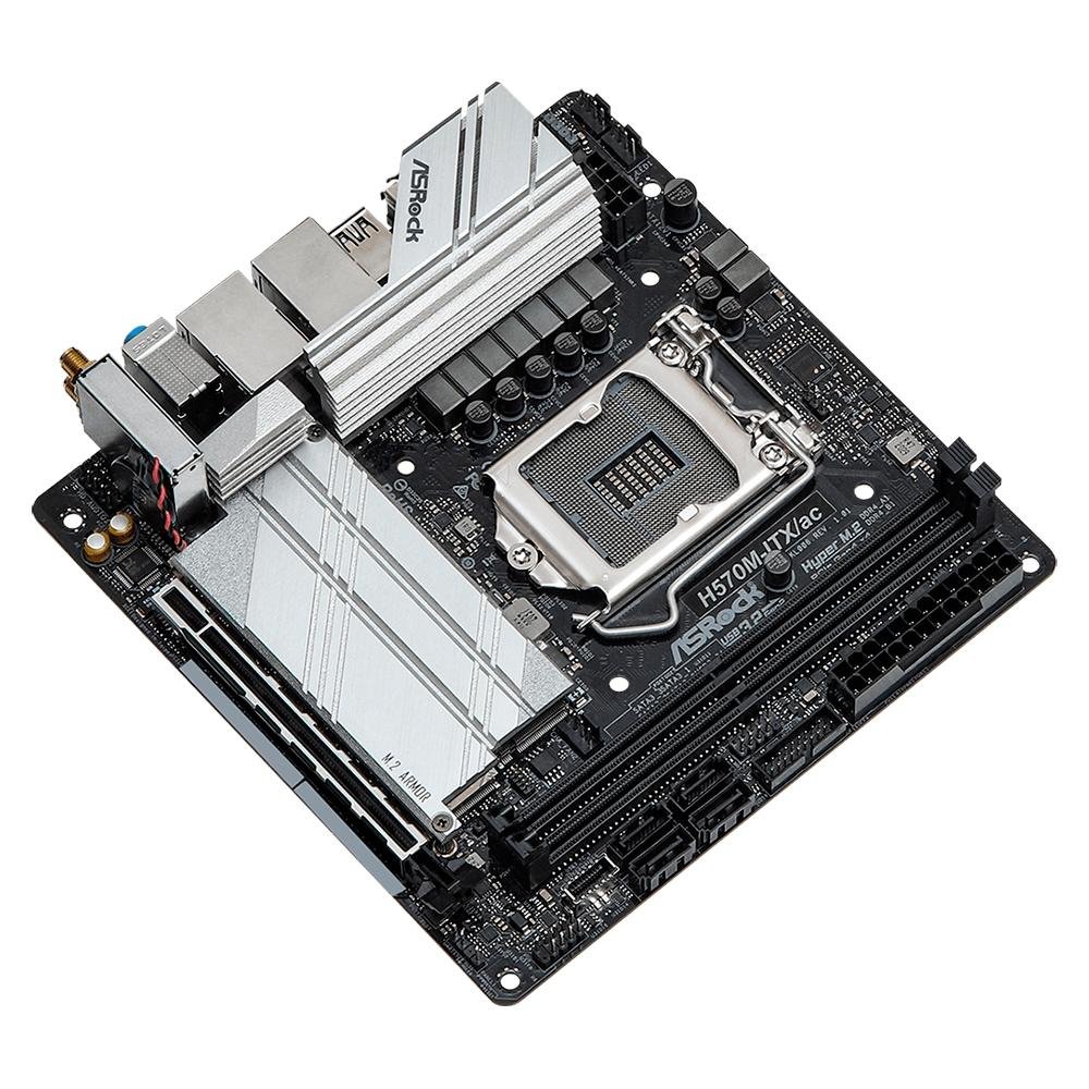 Placa Mãe ASRock H570M-ITX/ac, Intel LGA1200, Mini-ITX, DDR4, WiFi