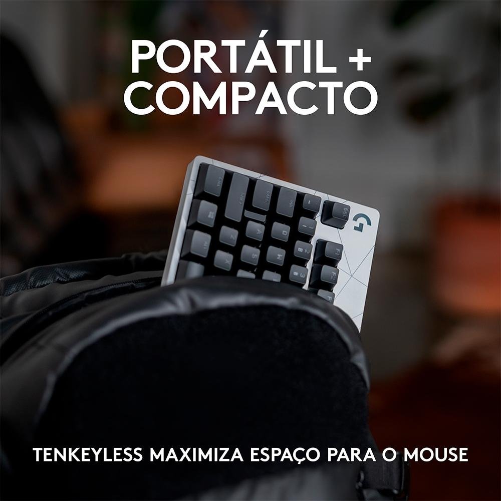 Teclado Mecânico Gamer Logitech G PRO K/DA Layout US, RGB, TKL, Cabo Destacável, GX Brown Tactile, Edição League of Legends KDA - 920-010074
