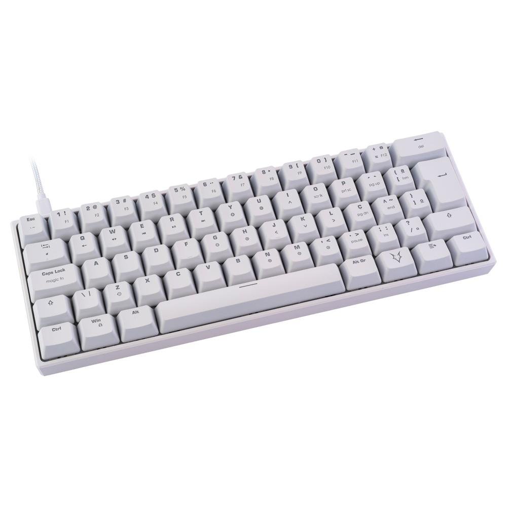 Teclado Mecânico Gamer Husky Gaming Blizzard, 60%, RGB, Switch Gateron Blue, ABNT2, Branco - HGMO022