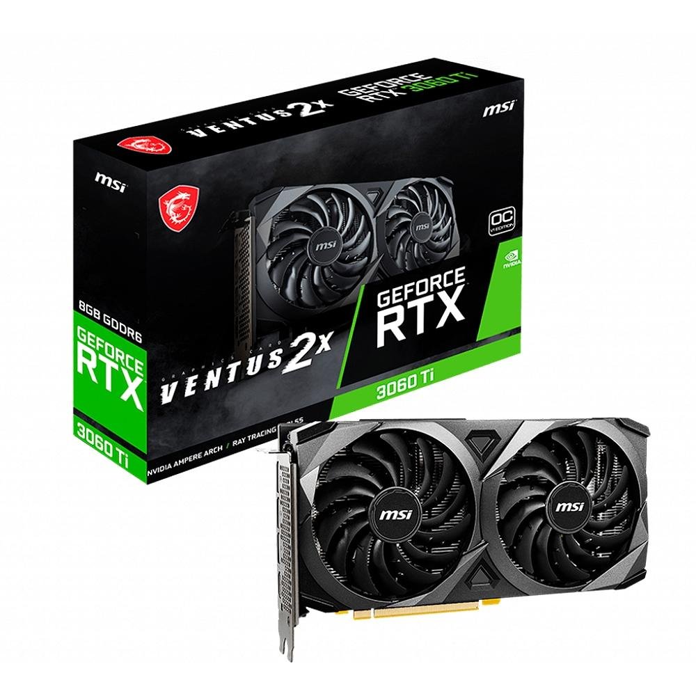 Placa de Vídeo RTX 3060 Ti Ventus 2X 8 MSI NVIDIA GeForceG, 14Gbps