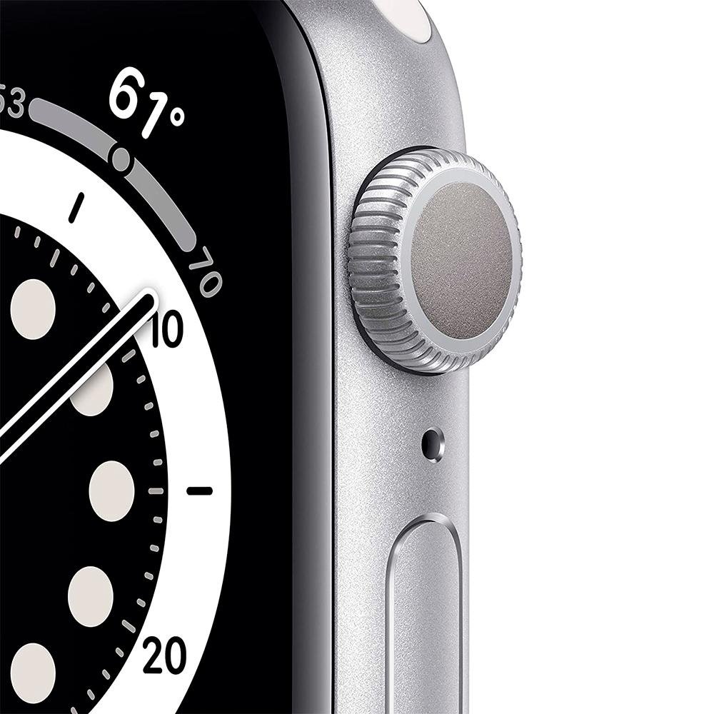 Apple Watch S6 44MM GPS com Case de Alumínio Silver e Sport Band Branco - M00D3LL/A Apple Watch S6 44MM GPS com Case de Alumínio Silver e Sport Band Branco - M00D3LL/A