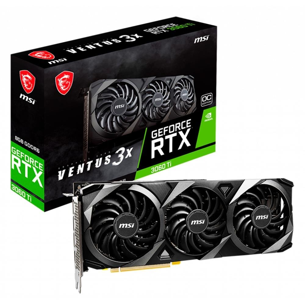 Placa de Vídeo RTX 3060 Ti Ventus 3X OC MSI NVIDIA | KaBuM!