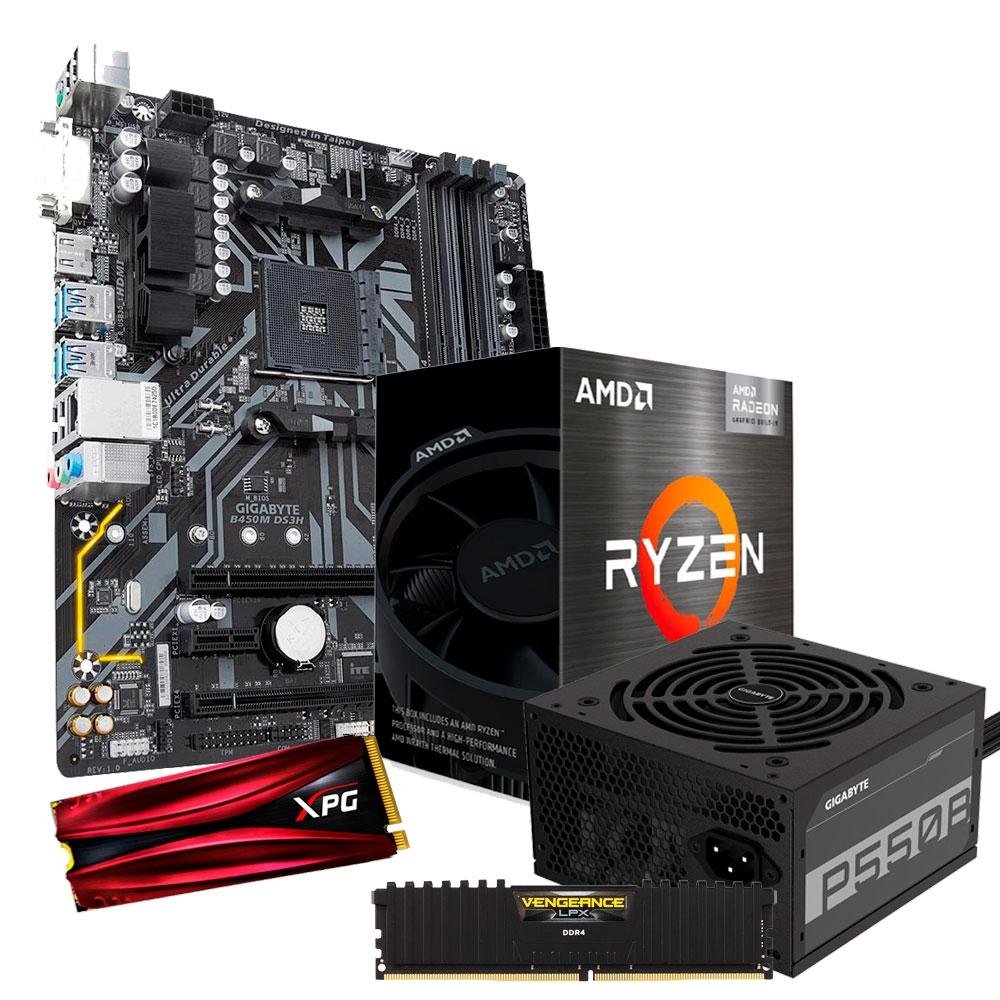 Kit Hardware Silver AMD Ryzen 5600G + Placa-mãe Gigabyte B450M