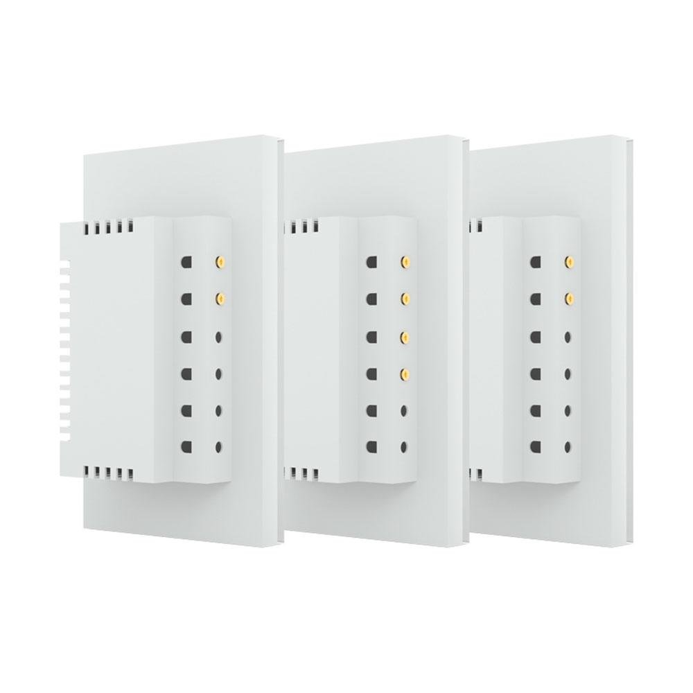 Interruptor Paralelo Inteligente 3 Way KaBuM! smart 500, Branco, Controle via Aplicativo, Três Botões, Caixa com 3 - KBSA012