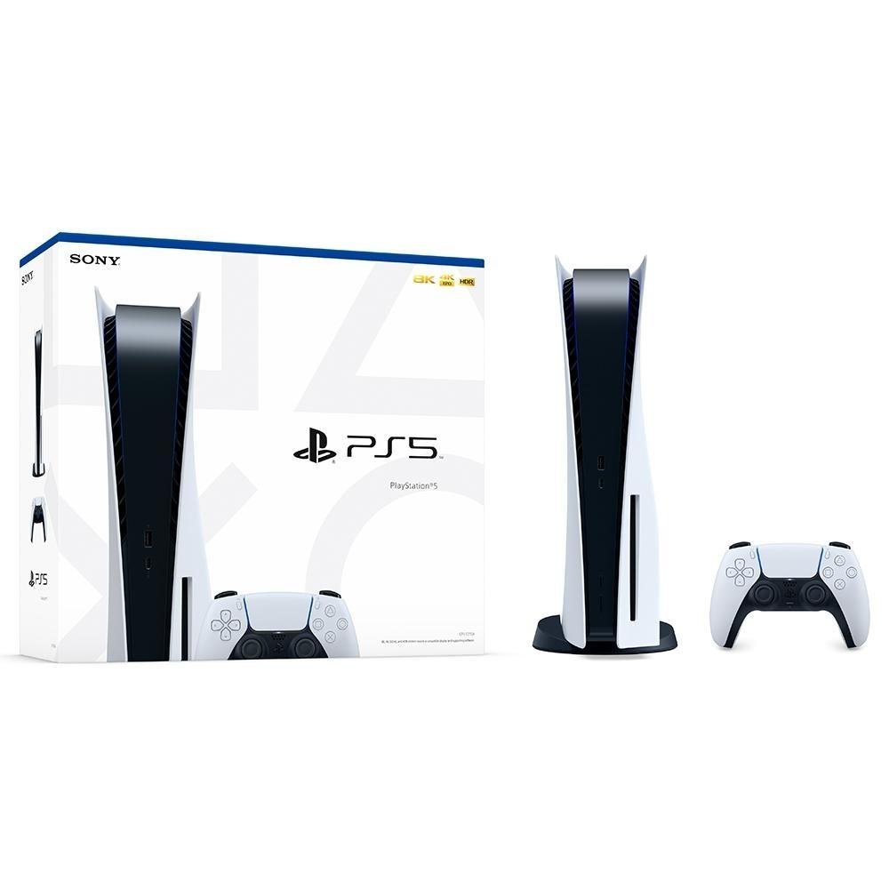 Console Playstation 5 Sony, SSD 825GB, Controle sem fio DualSense, Com Mídia Física, Branco - 1214A