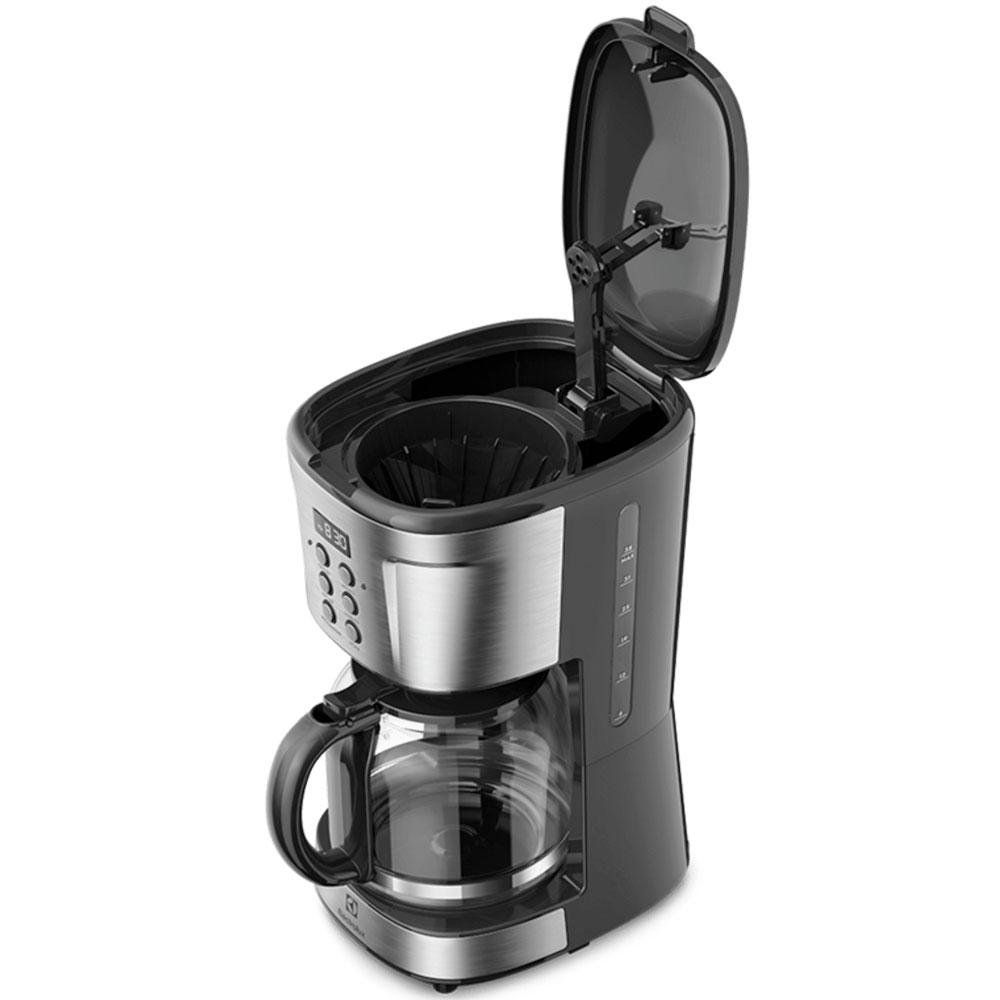 Cafeteira Elétrica Digital Electrolux, Timer, Programável, 220V, Preto e Inox - ECM30