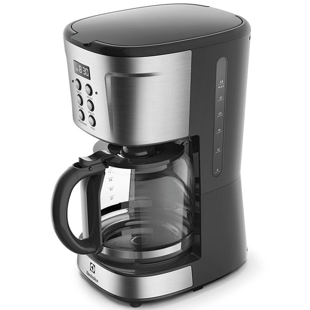 Cafeteira Elétrica Digital Electrolux, Timer, Programável, 220V, Preto e Inox - ECM30