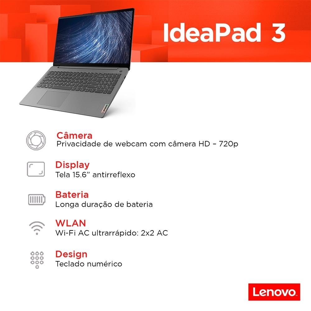 Notebook Lenovo IdeaPad 3 Ultrafino AMD | KaBuM!