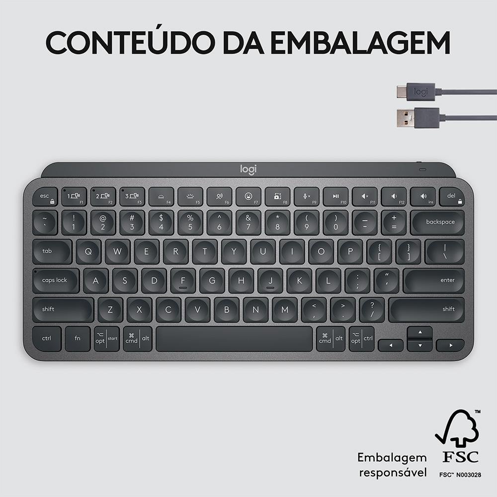Teclado Sem Fio Logitech MX Keys Mini | KaBuM!