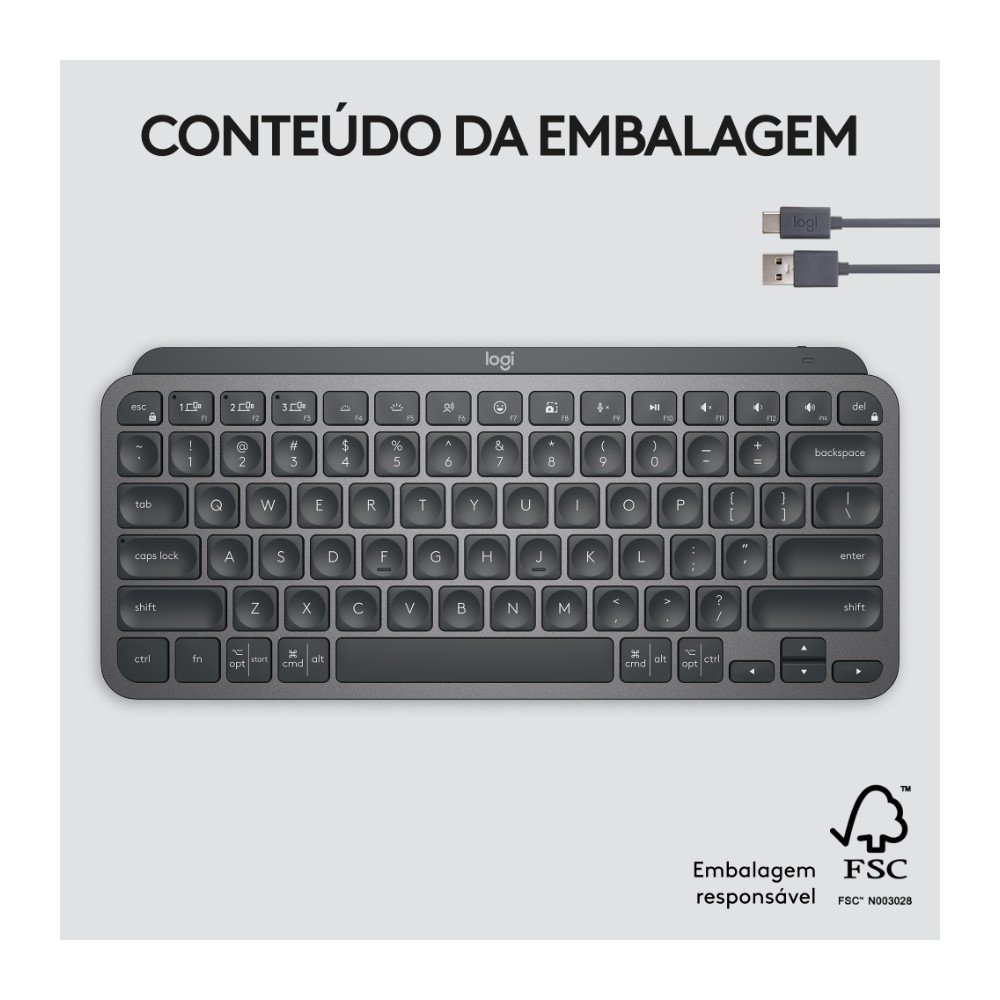Teclado Sem Fio Logitech MX Keys Mini | KaBuM!