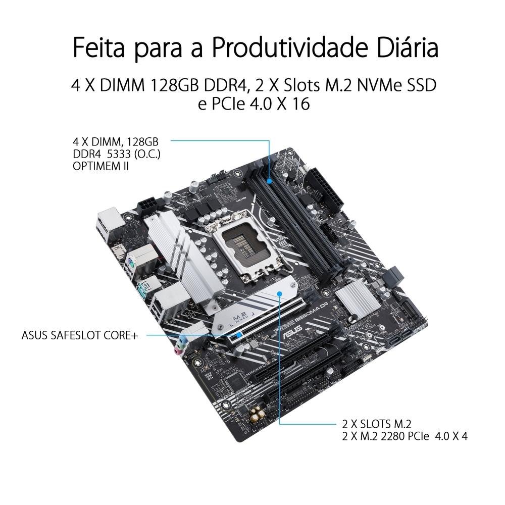 Placa Mãe Asus Prime B660M-A D4 | KaBuM!