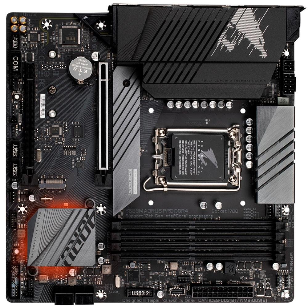 Placa-Mãe Gigabyte B660M Aorus PRO, Intel LGA 1700, mATX, DDR4, M.2 NVME, Preto - B660M AORUS PRO DDR4 Placa-Mãe Gigabyte B660M Aorus PRO, Intel LGA 1700, mATX, DDR4, M.2 NVME, Preto - B660M AORUS PRO DDR4