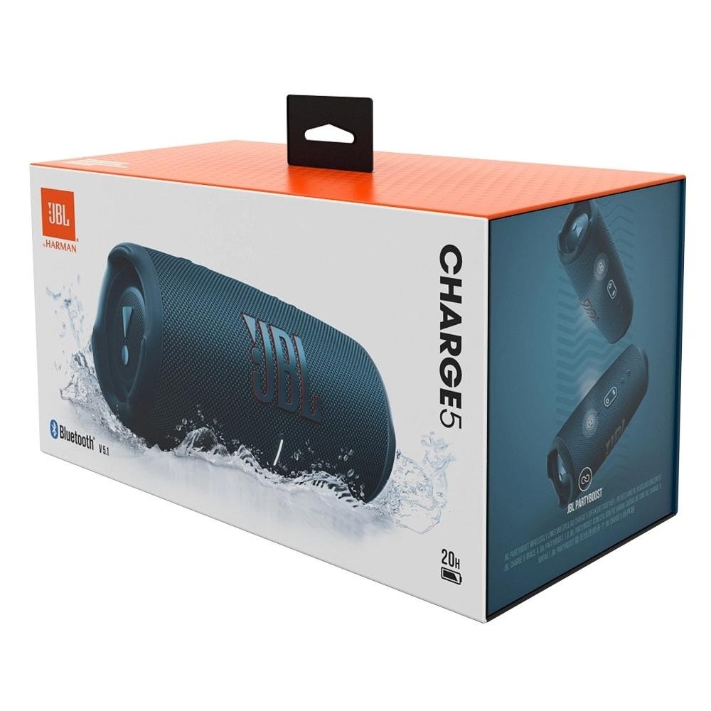 Caixa de Som JBL Charge 5, 30W RMS, Azul | KaBuM!