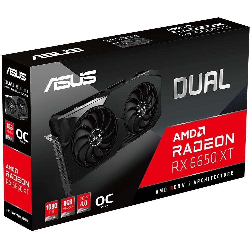 グラフィックボード・グラボ・ビデオカード ASUS DUAL-RX6650XT-O8G [PCIExp 8GB] Placa de Vídeo Asus DUAL RX6650XT O8G | KaBuM!