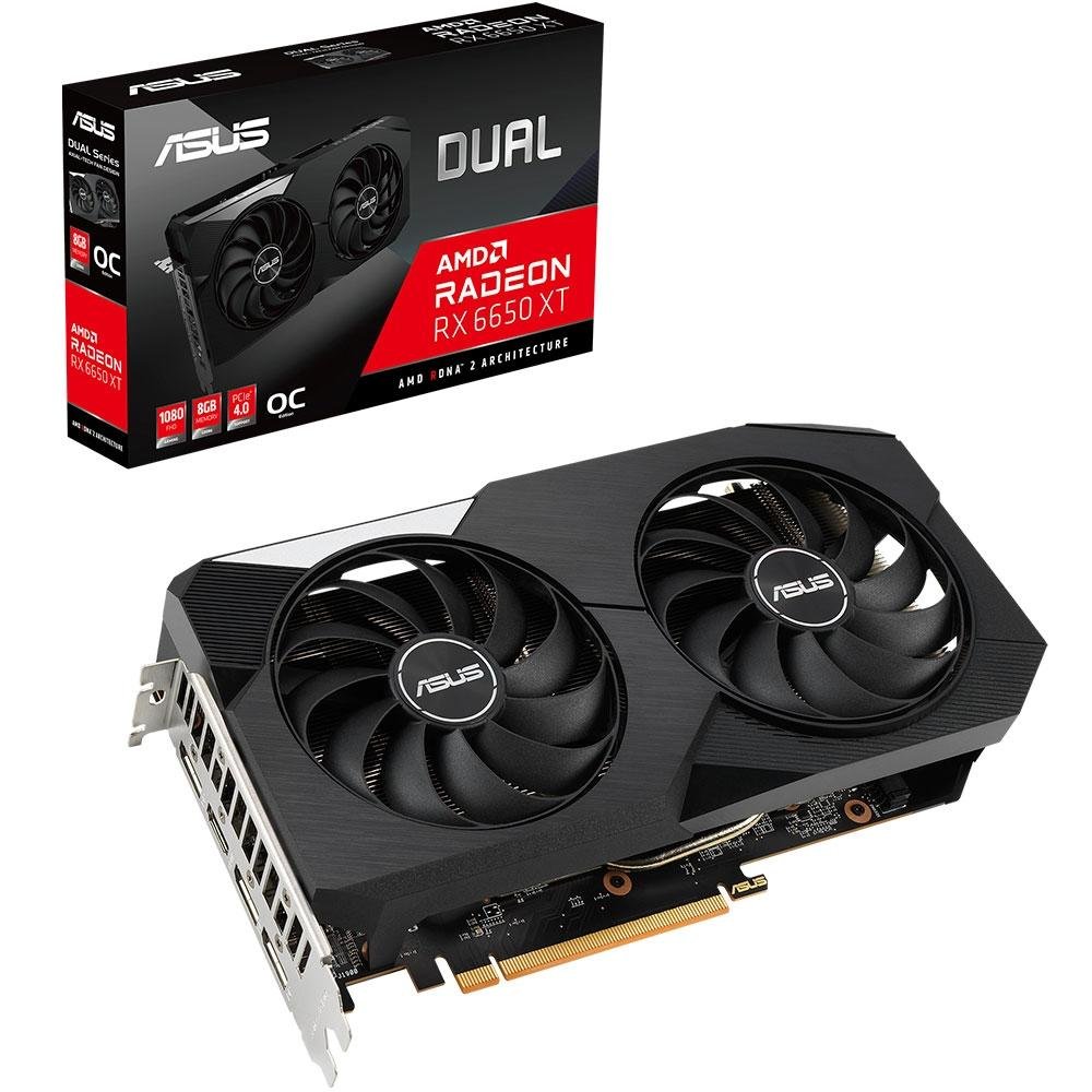 グラフィックボード・グラボ・ビデオカード ASUS DUAL-RX6650XT-O8G [PCIExp 8GB] Placa de Vídeo Asus DUAL RX6650XT O8G | KaBuM!