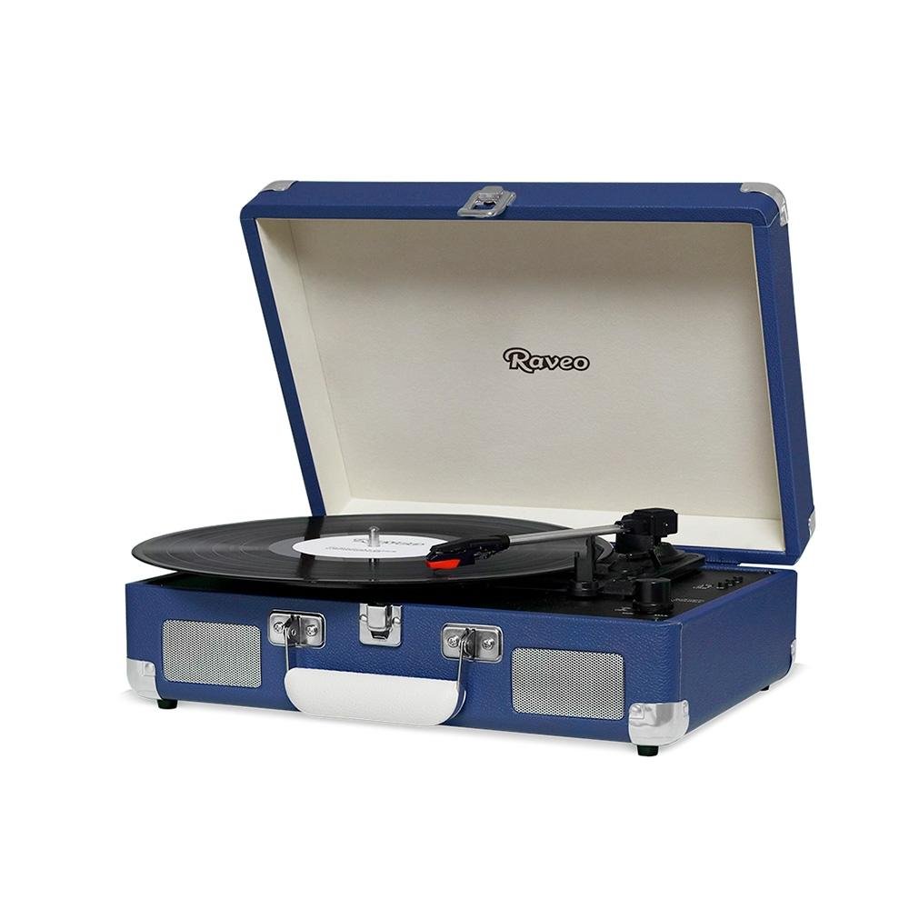 Vitrola HI FI Raveo Sonetto Chrome, Vinyl, Bluetooth, USB, Aux, Navy - 26398