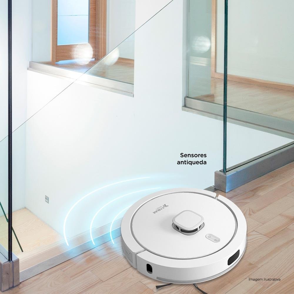 Robô Aspirador e Passa Pano KABUM! smart 900 - 5 Modos de Limpeza, Base 2 em 1, Mapeamento 3D - 220v - Branco - KBSF012