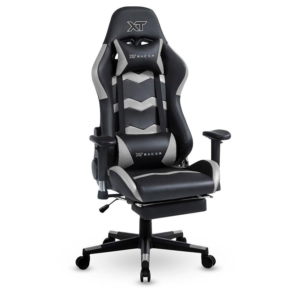 Cadeira Gamer XT Racer Speed Series, Até 120kg, Com Almofadas e Apoio de Pés, Reclinável, Descanso de Braço 2D, Preto e Cinza - XTS170 - view 4