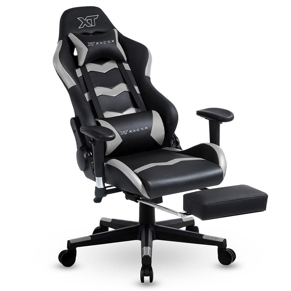Cadeira Gamer XT Racer Speed Series, Até 120kg, Com Almofadas e Apoio de Pés, Reclinável, Descanso de Braço 2D, Preto e Cinza - XTS170 - view 8