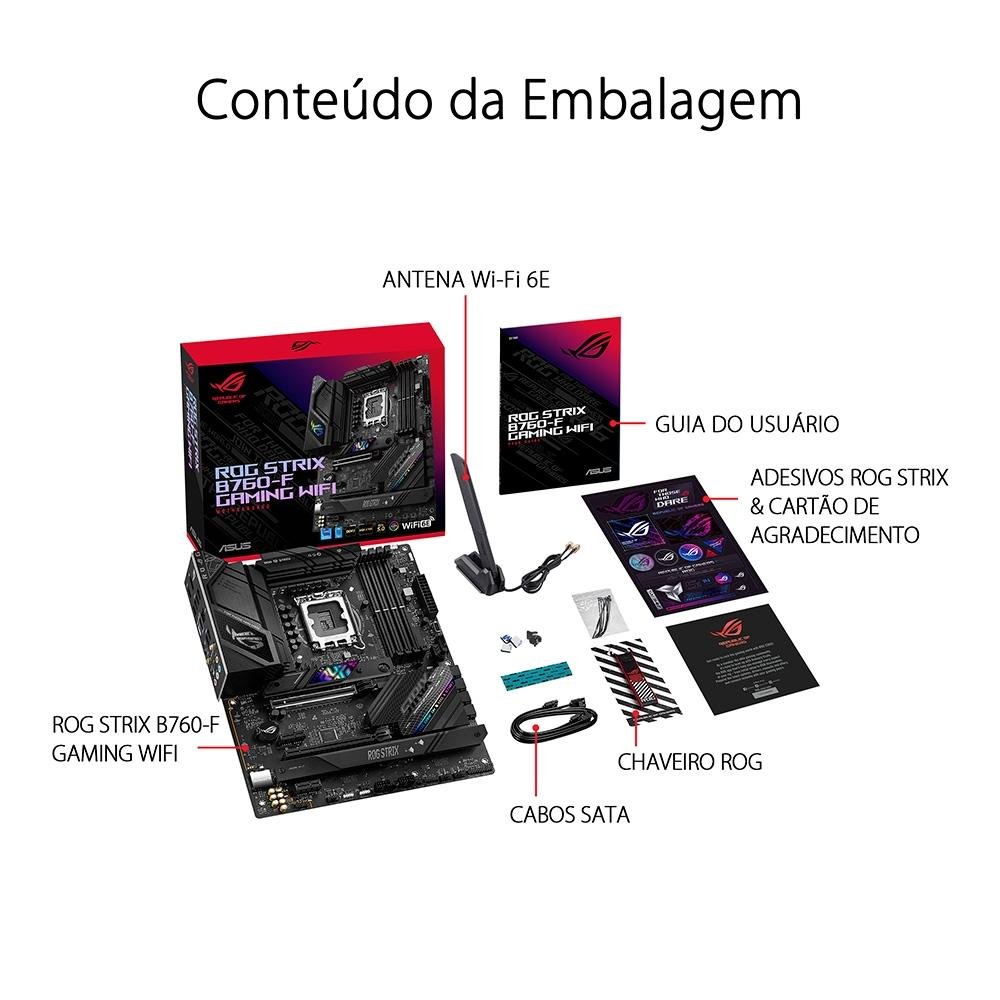 Placa Mãe Asus ROG STRIX B760-F Gaming | KaBuM!