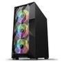 Gabinete Gamer Hayom, Mid Tower, RGB, ATX, Lateral em Vidro Temperado, 3x Cooler Fan RGB, Preto - GB1710