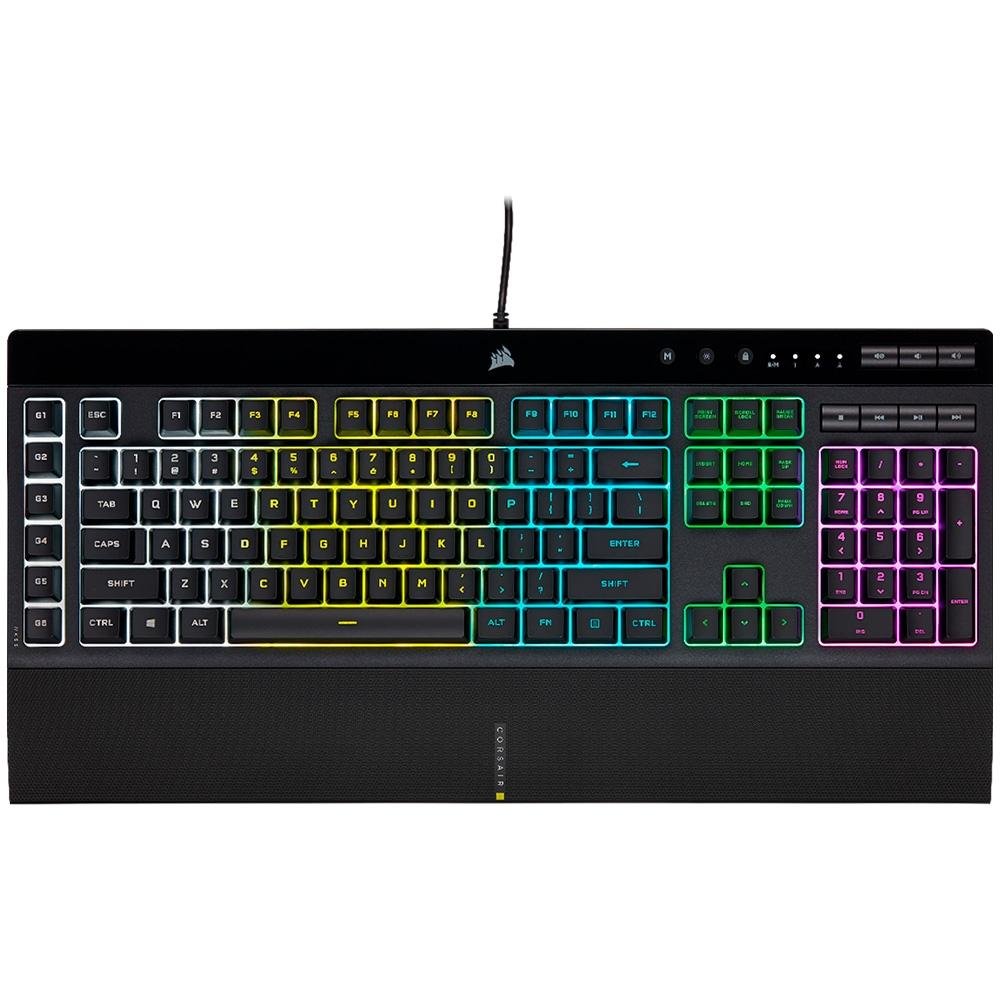 Kit Gamer Corsair K55 RGB Pro + Katar Pro, com Mouse Gamer Katar Pro 12.400DPI + Teclado Gamer K55, RGB, USB, Preto - CH-9226965-NA Kit Gamer Corsair K55 RGB Pro + Katar Pro, com Mouse Gamer Katar Pro 12.400DPI + Teclado Gamer K55, RGB, USB, Preto - CH-9226965-NA