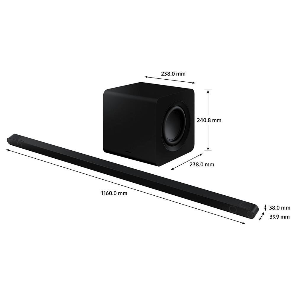 Soundbar Samsung Ultra Slim Design, Bluetooth, Wireless Dolby Atmos, Sincronia Sonora, Alexa integrado, 3.1.2 Canais - HW-S800B