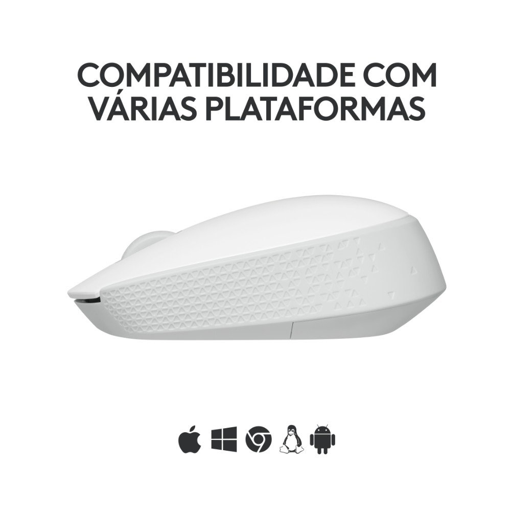 Mouse Sem Fio Logitech M170, Wireless, Branco - 910-006864