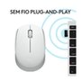 Mouse Sem Fio Logitech M170, Wireless, Branco - 910-006864