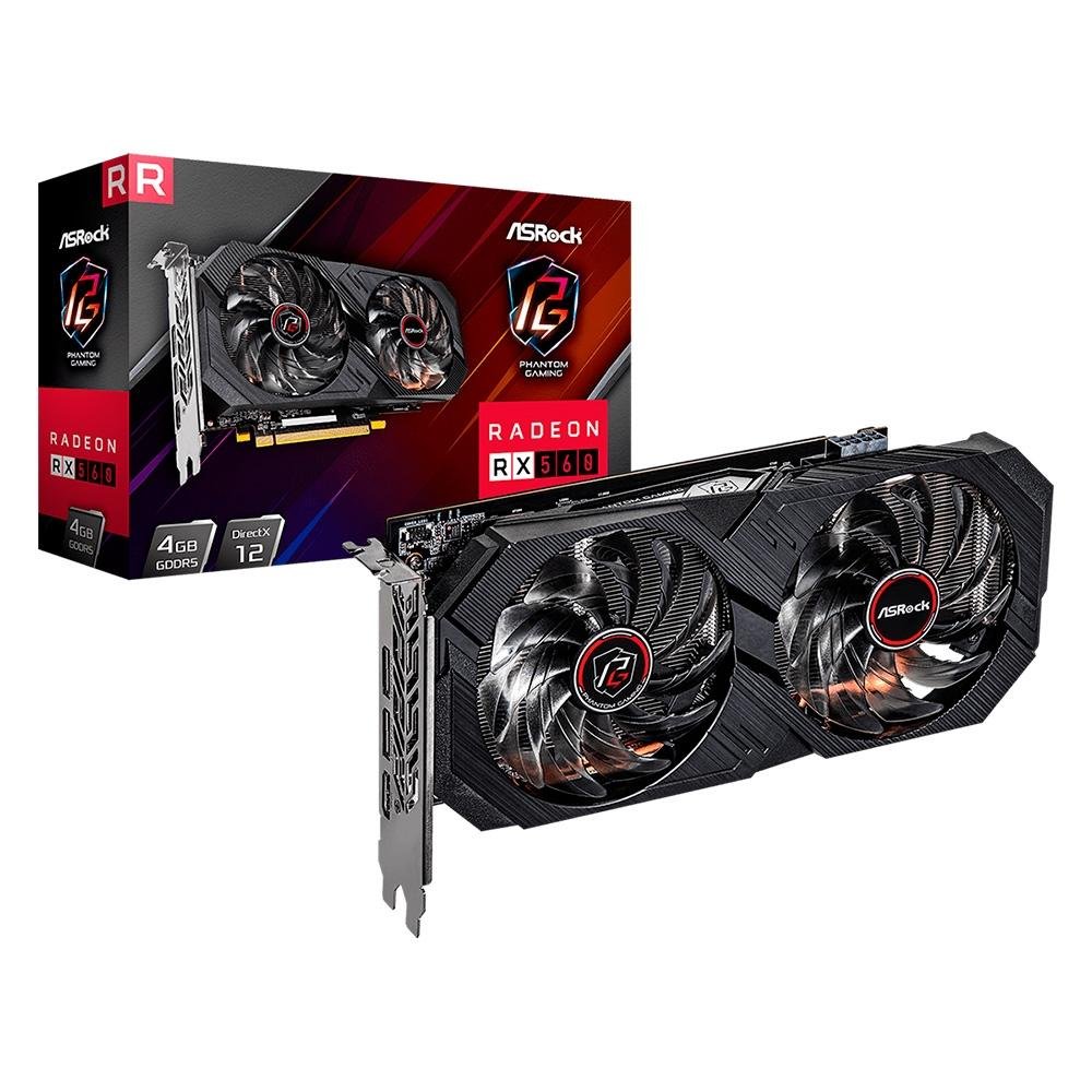 Placa de Vídeo RX 560 Phantom Gaming ASRock Elite AMD | KaBuM!
