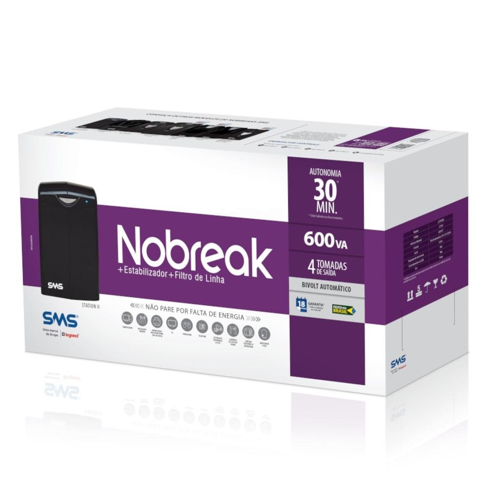 Nobreak SMS 600va Station II, Bivolt - uST600Bi 27395 Nobreak SMS 600va Station II, Bivolt - uST600Bi 27395