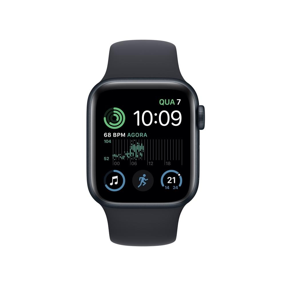 Apple Watch SE 2ª Geração GPS, Caixa de Alumínio 40mm Meia-noite, Pulseira Esportiva Meia-noite - MNJT3BZ/A Apple Watch SE 2ª Geração GPS, Caixa de Alumínio 40mm Meia-noite, Pulseira Esportiva Meia-noite - MNJT3BZ/A