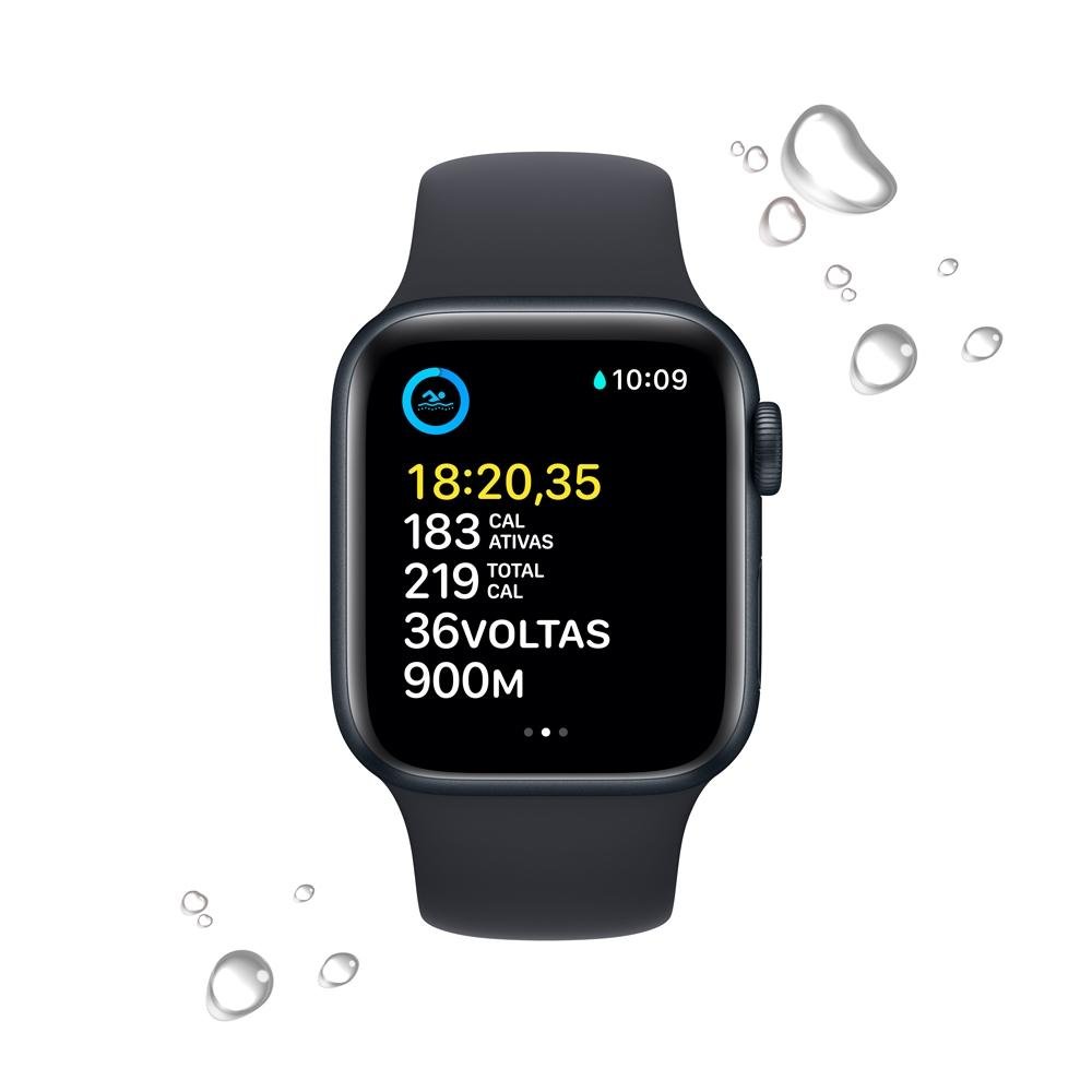 Apple Watch SE 2ª Geração GPS, Caixa de Alumínio 40mm Meia-noite, Pulseira Esportiva Meia-noite - MNJT3BZ/A Apple Watch SE 2ª Geração GPS, Caixa de Alumínio 40mm Meia-noite, Pulseira Esportiva Meia-noite - MNJT3BZ/A