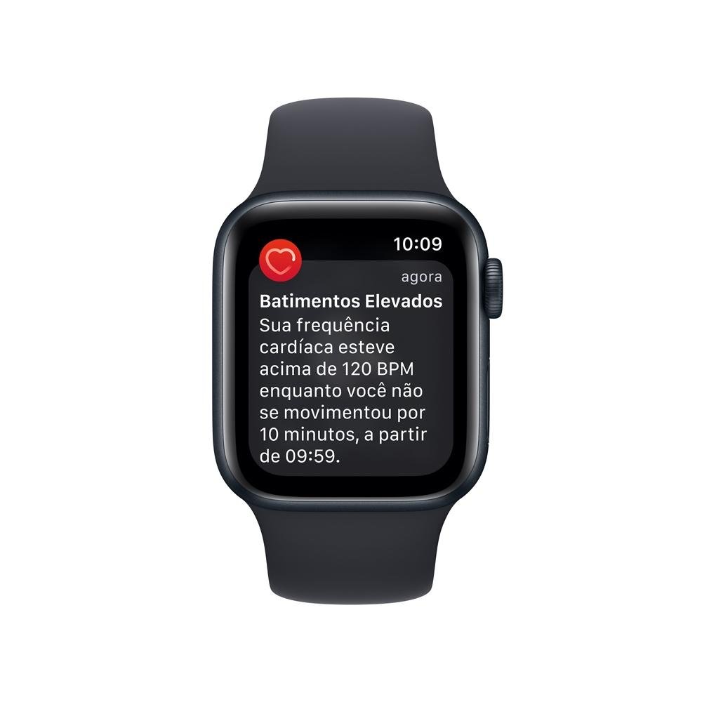 Apple Watch SE 2ª Geração GPS, Caixa de Alumínio 40mm Meia-noite, Pulseira Esportiva Meia-noite - MNJT3BZ/A Apple Watch SE 2ª Geração GPS, Caixa de Alumínio 40mm Meia-noite, Pulseira Esportiva Meia-noite - MNJT3BZ/A