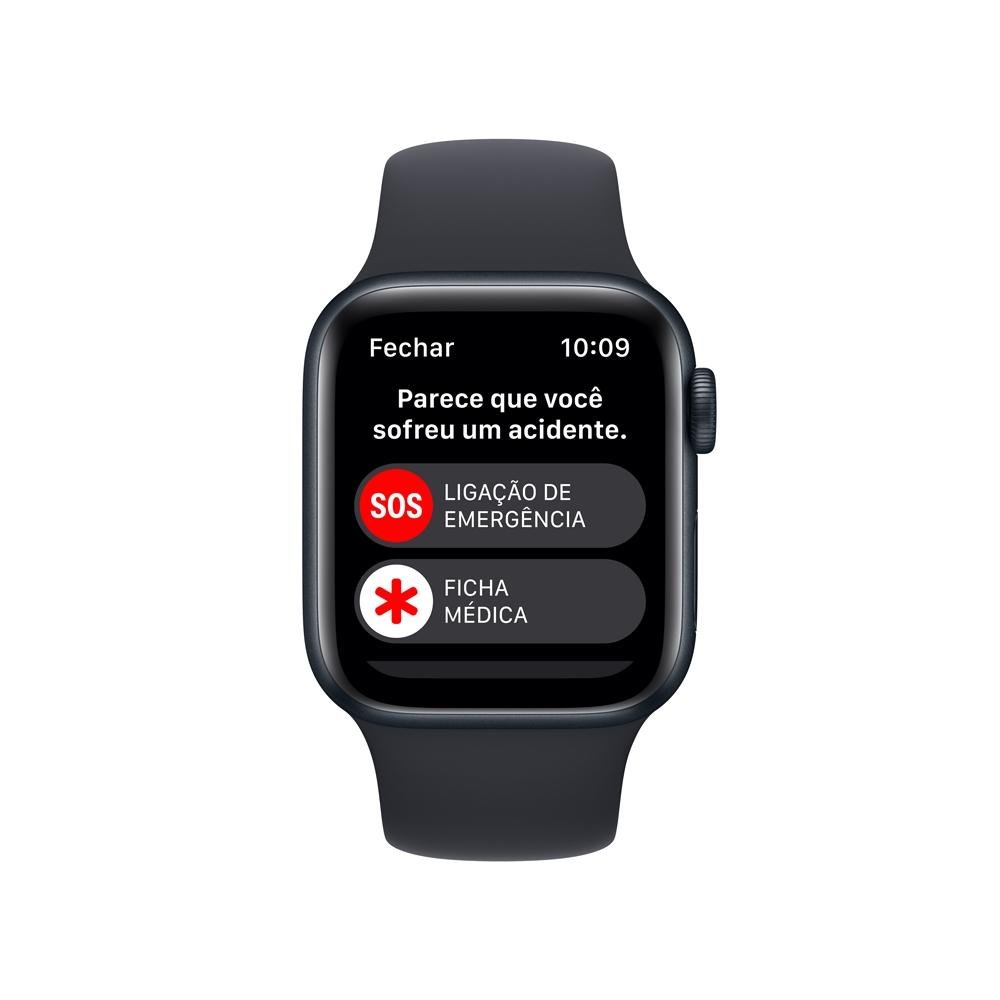 Apple Watch SE 2ª Geração GPS, Caixa de Alumínio 40mm Meia-noite, Pulseira Esportiva Meia-noite - MNJT3BZ/A Apple Watch SE 2ª Geração GPS, Caixa de Alumínio 40mm Meia-noite, Pulseira Esportiva Meia-noite - MNJT3BZ/A