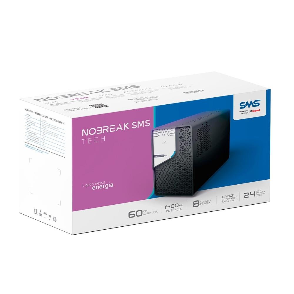 Nobreak SMS Tech, 1400VA, 8 Tomadas de Saída, 115V - 0029305