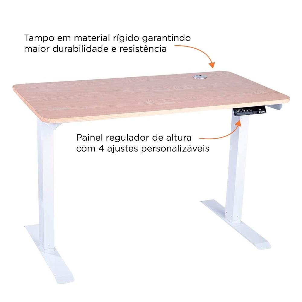 Mesa Office KABUM! TECH DT900, Branca E Madeira, Regulagem De Altura Automática , Memorização 4 Usuários, Anti Esmagamento - KTDT900BRMN Mesa Office KABUM! TECH DT900, Branca E Madeira, Regulagem De Altura Automática , Memorização 4 Usuários, Anti Esmagamento - KTDT900BRMN