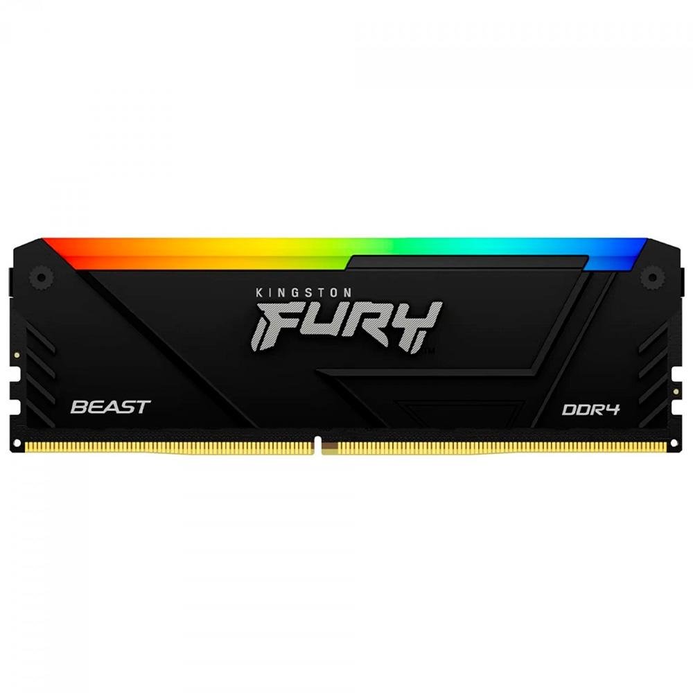 Memória RAM Kingston Fury Beast RGB, 16GB, 3733MHz, DDR4, CL19, Preto - KF437C19BB12A/16 Memória RAM Kingston Fury Beast RGB, 16GB, 3733MHz, DDR4, CL19, Preto - KF437C19BB12A/16