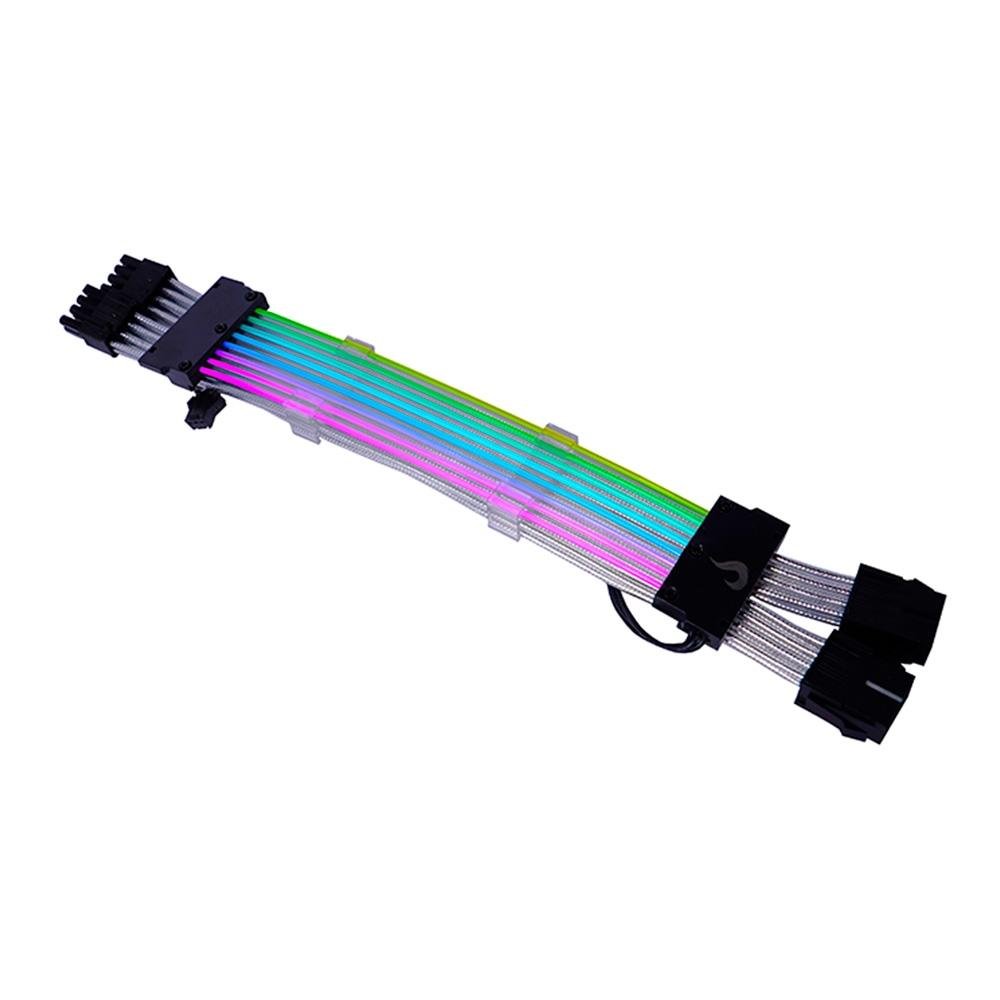 Cabo Extensor de Fonte Sleeved Rise Mode Aura, 2x 6+2p PCIe GPU, ARGB, Preto - RM-SLV-02-FB-ARGB