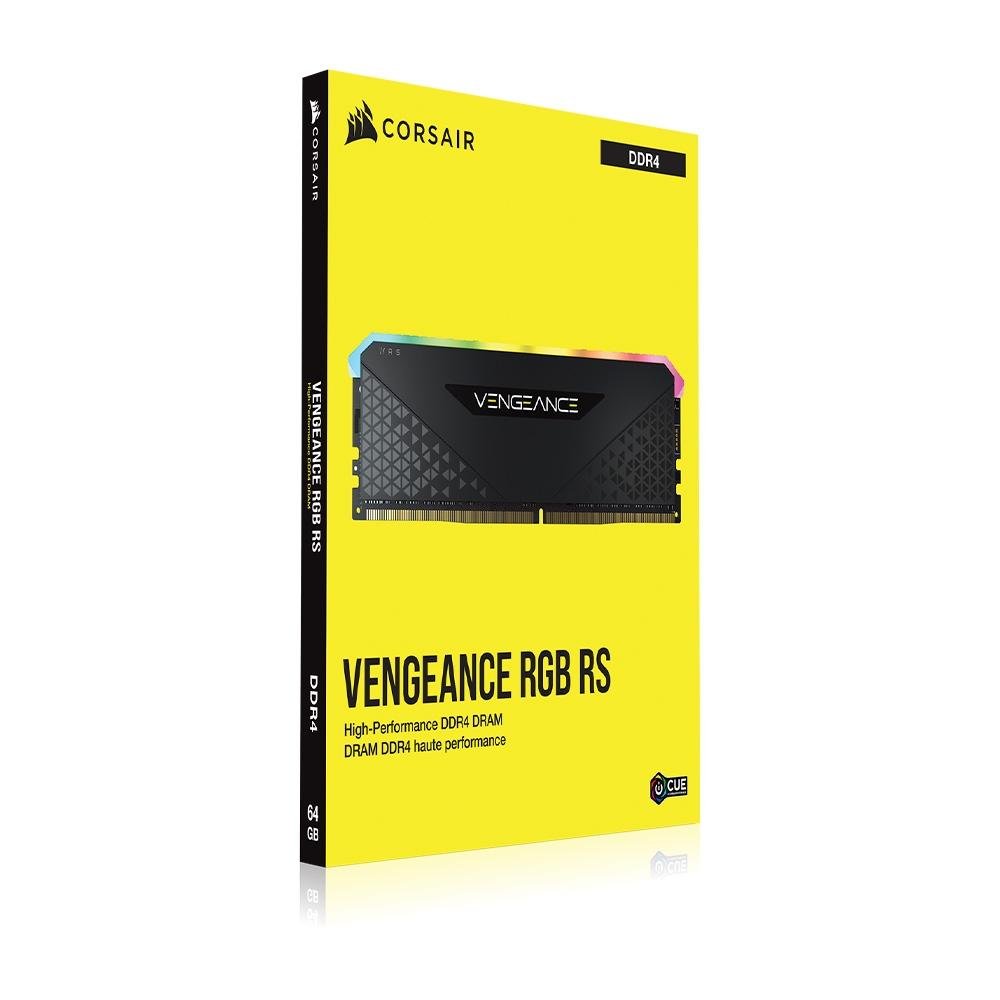 Memória RAM Corsair Vengeance RGB RS, 16GB (2x8GB), 3600MHz, DDR4, CL18, Preto - CMG16GX4M2D3600C18