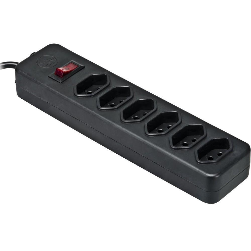 Lite Filtro de Linha 10A 6 Tomadas Novo Padrão Brasileiro PS601 Preto 53556 Lite Filtro de Linha 10A 6 Tomadas Novo Padrão Brasileiro PS601 Preto 53556