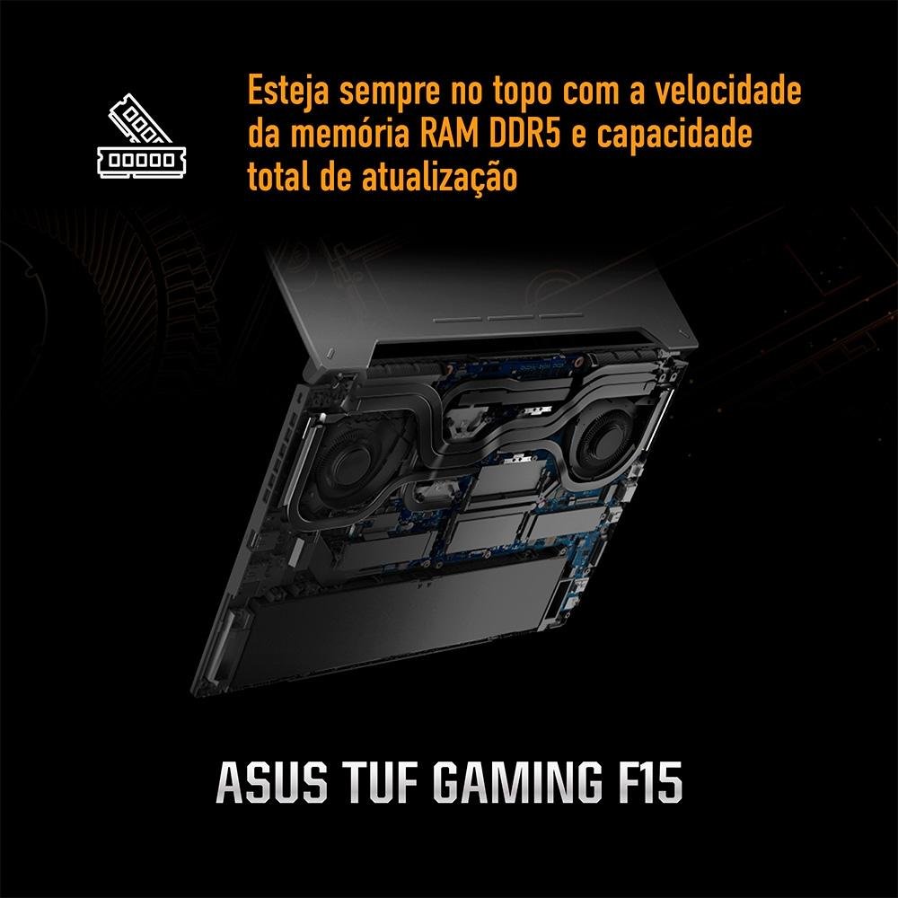 Notebook Gamer ASUS Tuf Gaming F15 Fx507vu, Intel Core I7, GeForce Rtx 4050, 8GB RAM, Ssd 512gb, 15,6" Fhd, 144hz, Keepos - Fx507vu-Lp151