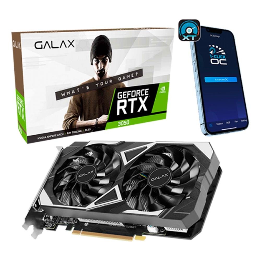 Placa de vídeo RTX 3050 EX Galax NVIDIA GeForce, 6GB GDDR6. DLSS, Ray Tracing, G-Sync - 527200-0119