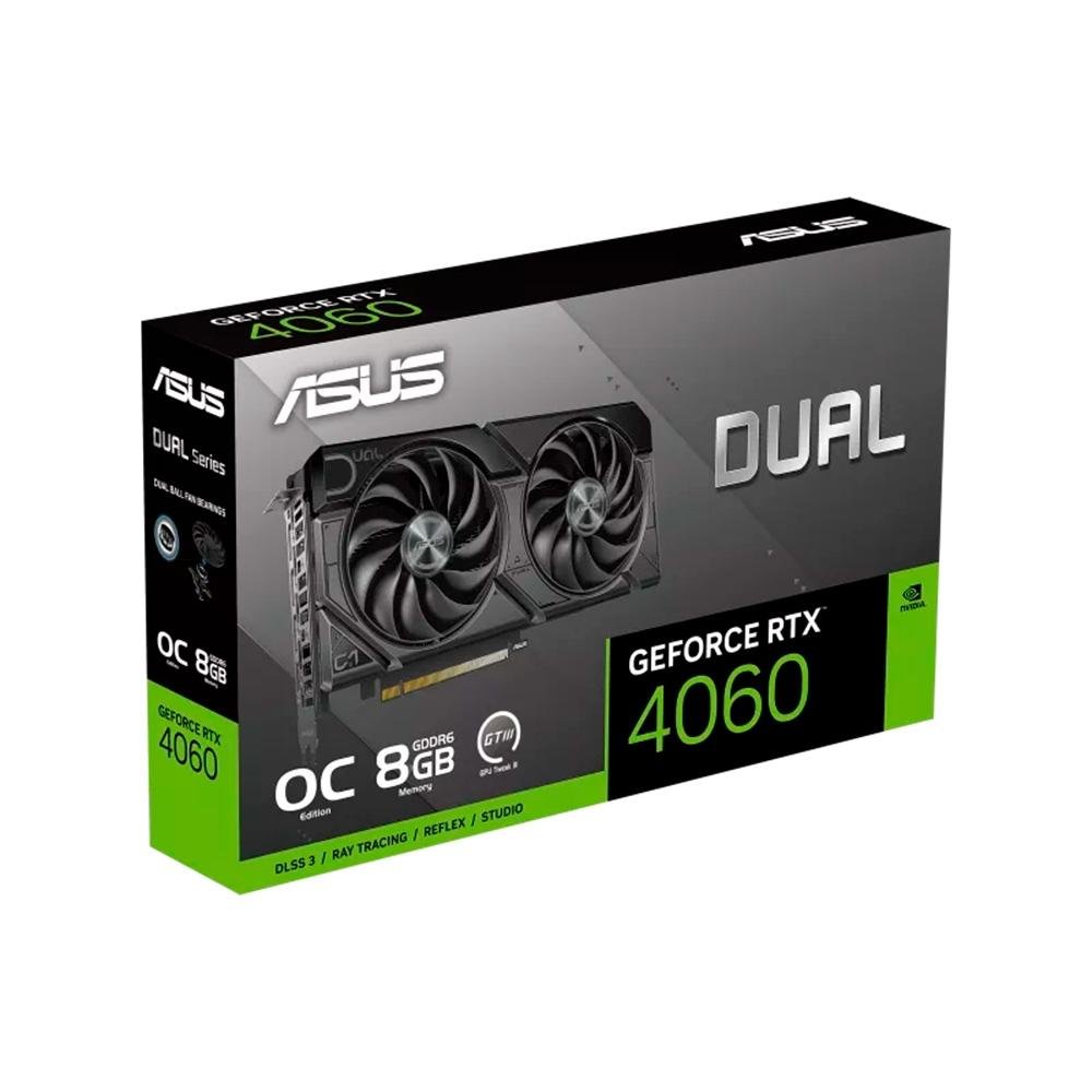 Placa de vídeo RTX 4060 ASUS Dual O8G | KaBuM!