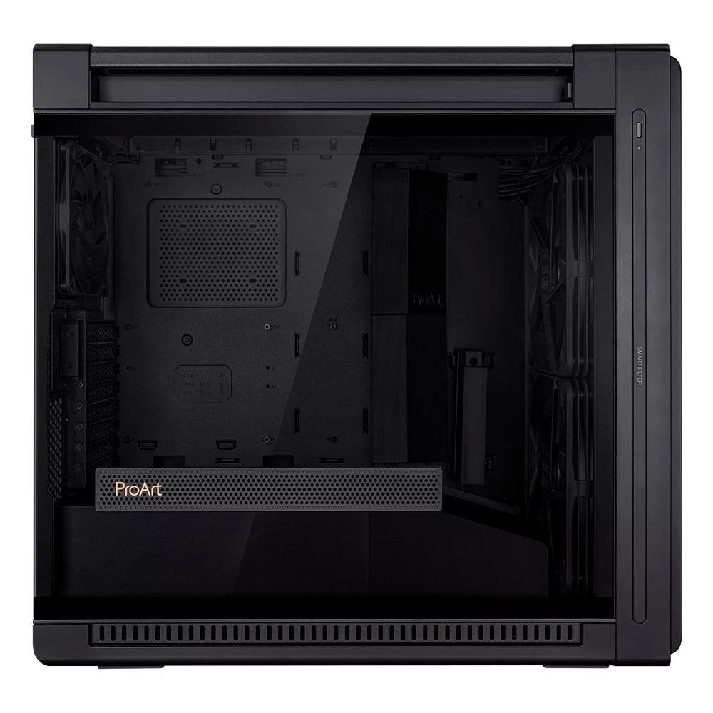 Gabinete Gamer Asus ProArt PA602, E-ATX, Full Tower, Lateral em Vidro Temperado, PWM 2x200mm e 1x 140mm Fan, Preto - 90DC00J0-B00000