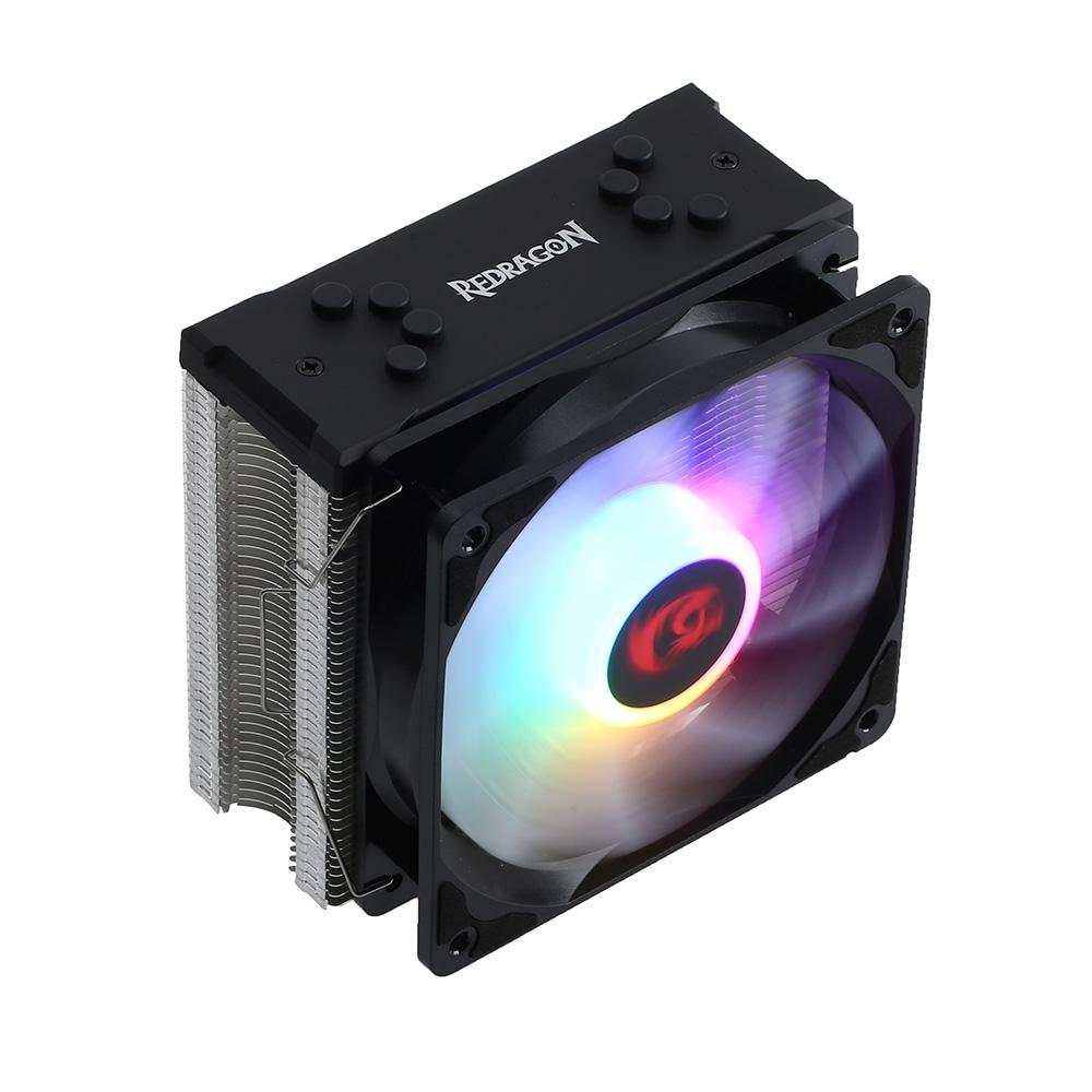 Air Cooler Redragon SIF CC-1052, RGB Rainbow, AMD/Intel, 120mm, Preto - CC-1052 Air Cooler Redragon SIF CC-1052, RGB Rainbow, AMD/Intel, 120mm, Preto - CC-1052
